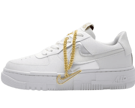 Men's Air Force 1 Pixel Summit Gold Chain Shoes