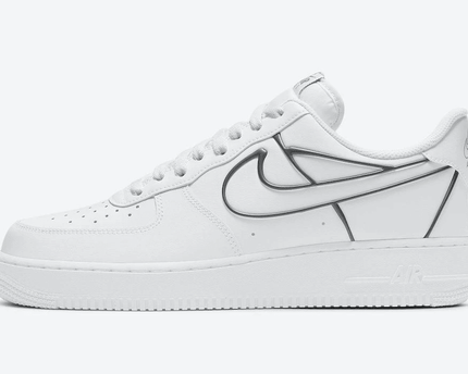 Men's Air Force 1 Low Added Silver Heel Brace Shoes