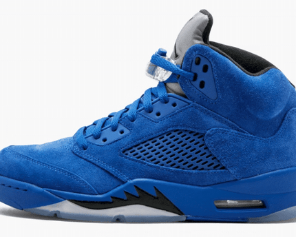 Men's Air Jordan 5 Retro Blue Suede Shoes