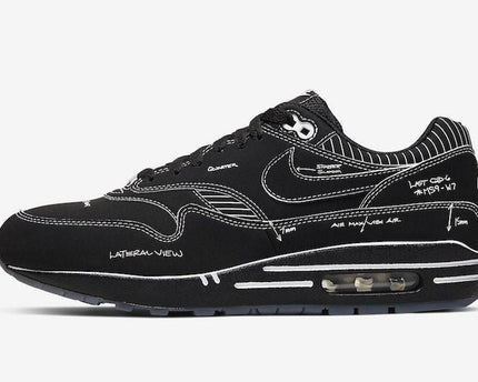 Men's Air Max 1 Tinker Sketch To Shelf Black Schematic Shoes