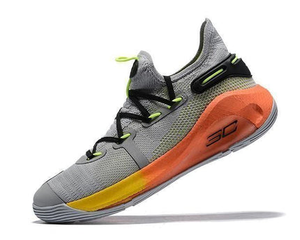 Men's Curry 6 Christmas Grey Orange Shoes