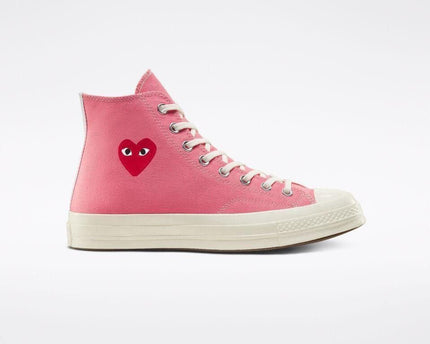 Men's Play Comme Des Garcons X Converse High Top Pink Shoes