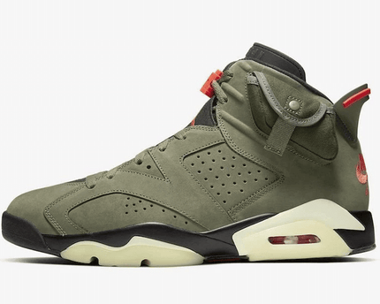 Men's Air Jordan 6 X Travis Scott Olive Shoes