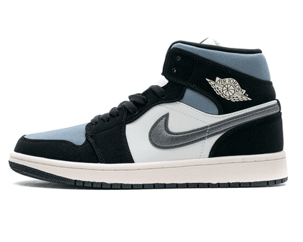 Men's Air Jordan 1 Mid Satin Grey Shoes