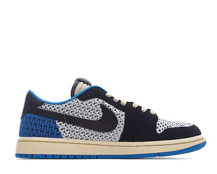 Men's Air Jordan 1 Low Flyknit x Travis Scott Blue Shoes