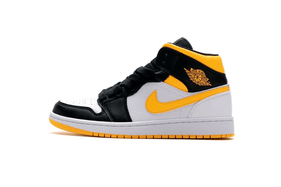 Men's Air Jordan 1 Mid Laser Orange Black Shoes