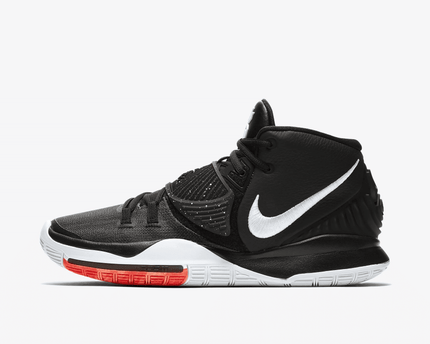 Men's Kyrie 6 Jet Black White Shoes
