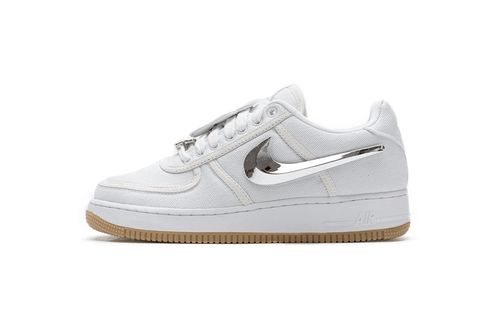 Men's Travis Scott x Air Force 1 White Shoes