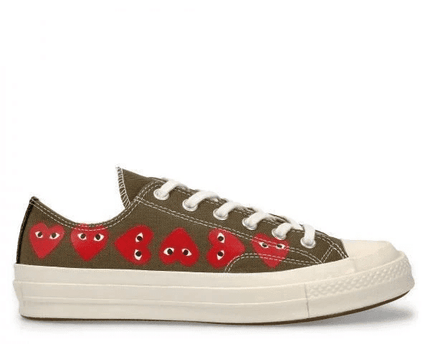 Men's Play Comme Des Garcons X Converse Low Top Khaki Shoes