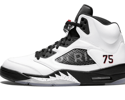 Men's Air Jordan 5 Paris Saint Germain PSG White Shoes