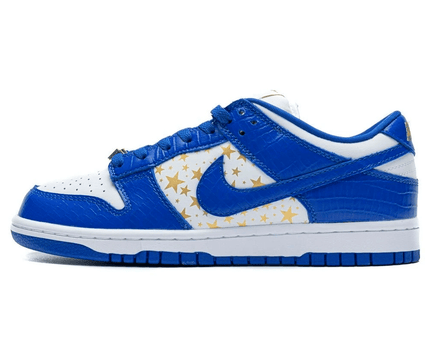 Men's Supreme x SB Dunk Low Blue Stars Shoes