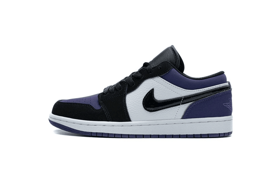 Men's Air Jordan 1 Low Black White Purple Shoes