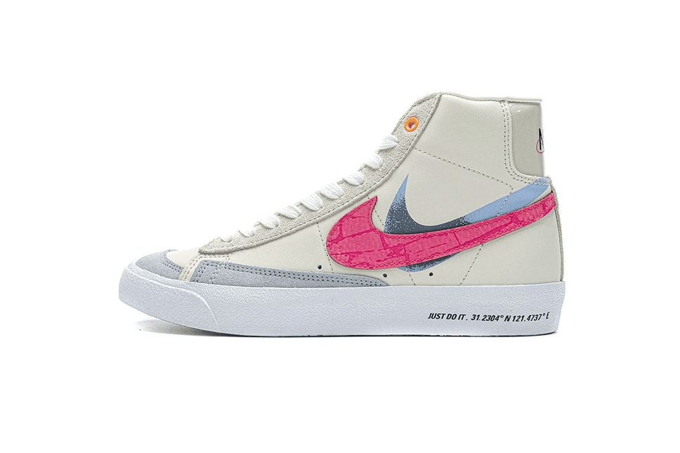 Men's Blazer Mid 77 Beige Pink Blue Shoes