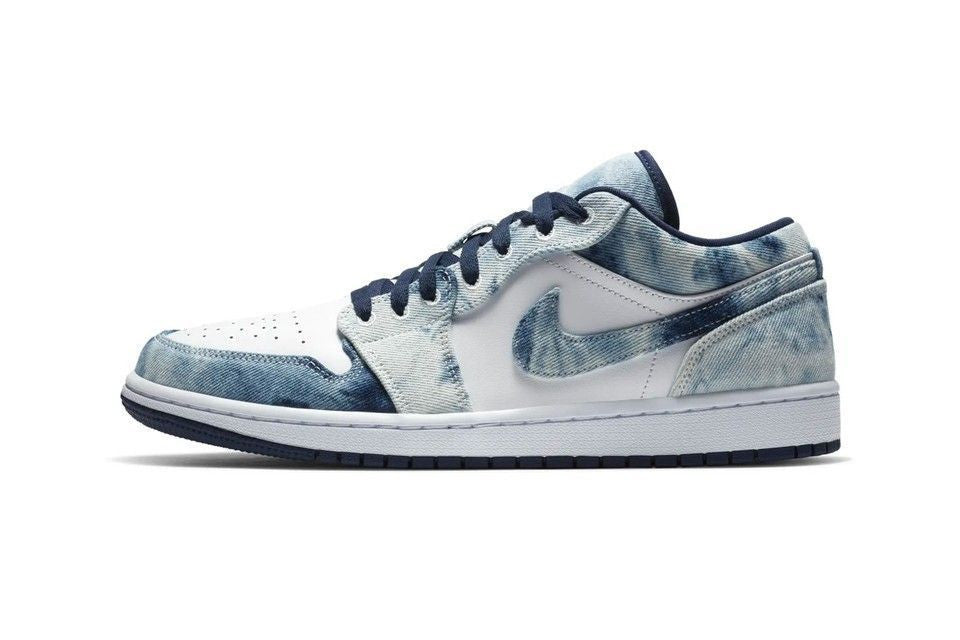Men's Air Jordan 1 Low Washed Denim Shoes