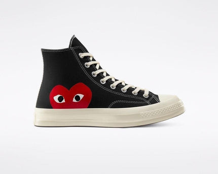 Men's Play Comme Des Garcons X Converse High Top Black Shoes
