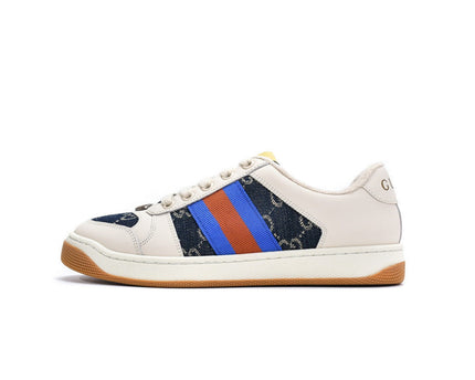 Men's Gucci Screener Blue Red Sneaker Shoes