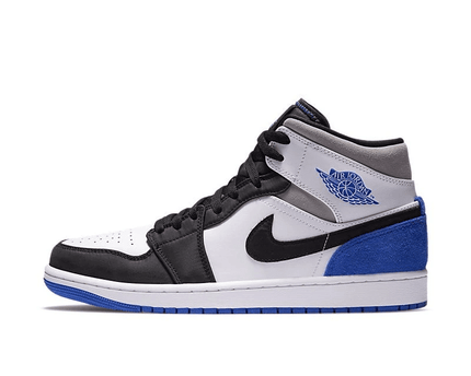 Men's Air Jordan 1 Mid White Black Royal Shoes