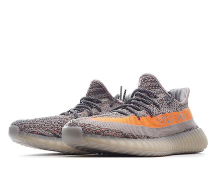 Men's Yeezy Boost 350 V2 Grey Orange Shoes