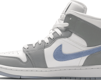 Men's Air Jordan 1 Mid Wolf Grey Aluminum Shoes