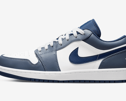 Men's Air Jordan 1 Low GS Blue Steel Shoes