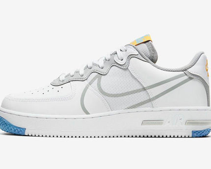 Men's Air Force 1 React Light Smoke and University Gold Shoes