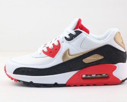 Men's Air Max 90 Red Gold Shoes