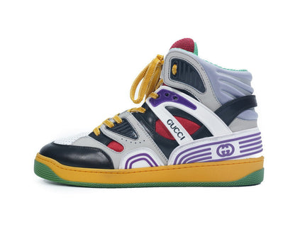 Men's Gucci Basket Black Red White Sneaker Shoes
