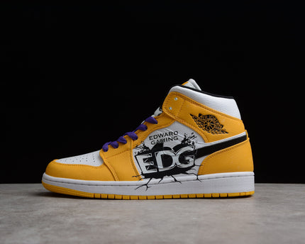 Men's Air Jordan 1 EDG Mid Lakers Shoes