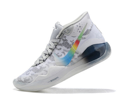 Men's KD 12 White Rainbow Shoes