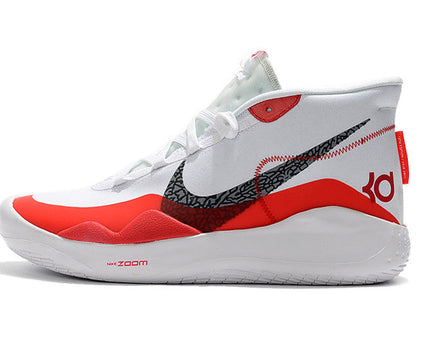 Men's KD 12 White Red Shoes