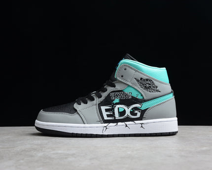 Men's Air Jordan 1 EDG Mid Mint Grey Shoes