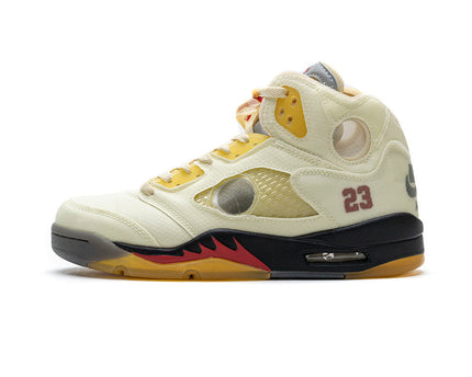 Men's Off-White x Air Jordan 5 Retro SP Sail Shoes