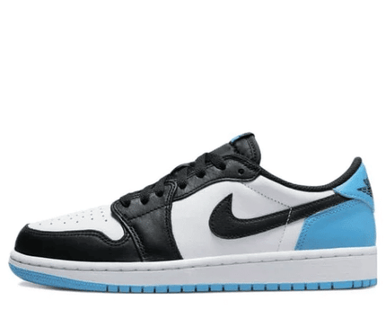 Men's Air Jordan 1 Low Black Dark Powder Blue Shoes