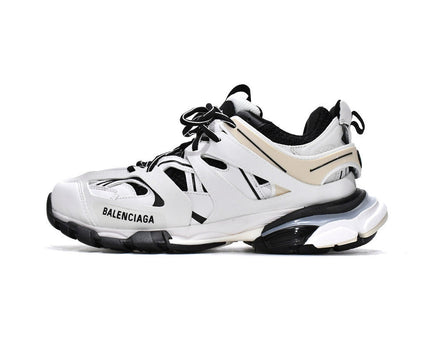 Men's Balenciaga Track Lace-Up Black White Yellow Shoes