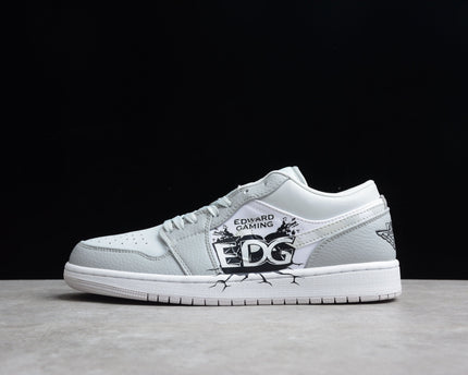Men's Air Jordan 1 EDG Low White Camo Shoes