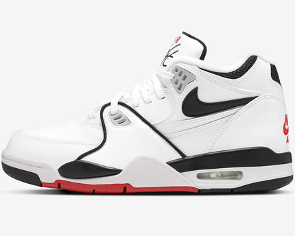 Men's Air Flight 89 White Black University Red Shoes