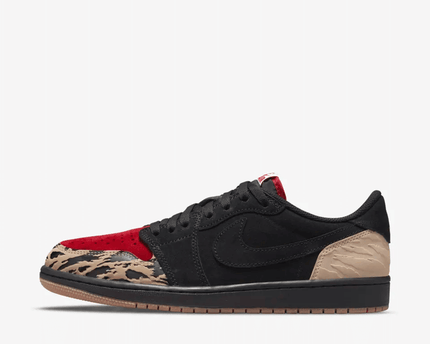 Men's SoleFly Ãƒâ€” Air Jordan 1 Retro Low OG SP Black And Sport Red Shoes