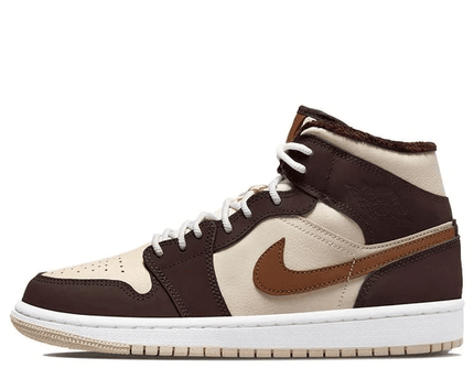Men's Air Jordan 1 Mid SE Cream Dark Chocolate Shoes