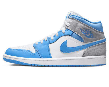 Men's Air Jordan 1 Mid University Blue Grey Shoes