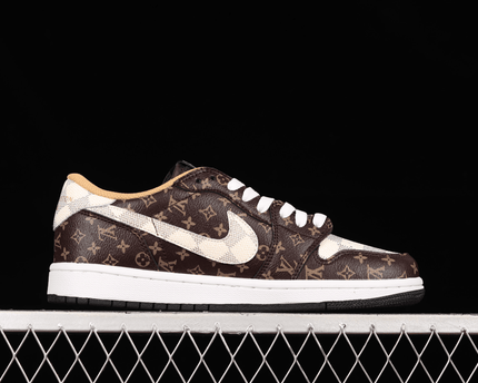 Men's Air Jordan 1 Low x Travis Scott OG LV Monogram Brown Shoes