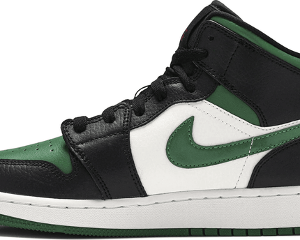 Men's Air Jordan 1 Mid GS Black Pine Green Shoes