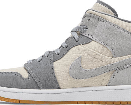 Men's Air Jordan 1 Mid SE Coconut Milk Particle Grey Shoes