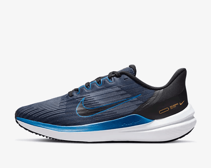 Men's Air Zoom Winflo 9 Obsidian Dark Marina Blue Shoes