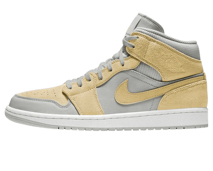 Men's Air Jordan 1 Mid SE Grey Fog Lemon Wash Shoes