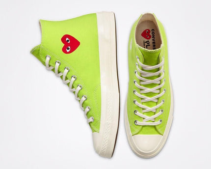 Men's Play Comme Des Garcons X Converse High Top Green Shoes
