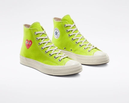 Men's Play Comme Des Garcons X Converse High Top Green Shoes
