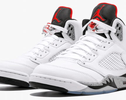 Men's Air Jordan 5 White Cement Shoes