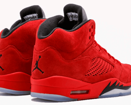 Men's Air Jordan 5 Retro Red Suede Shoes