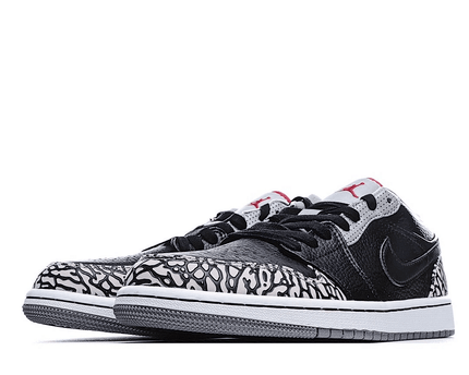 Men's Air Jordan 1 Low Black Cement Shoes