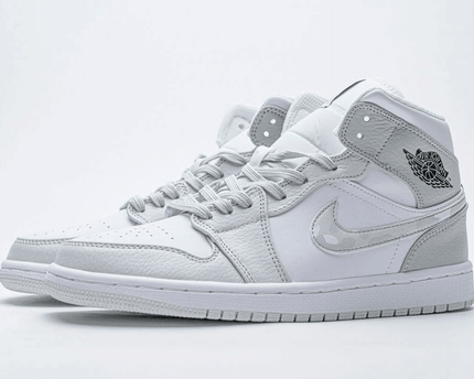 Men's Air Jordan 1 Mid White Camo Shoes